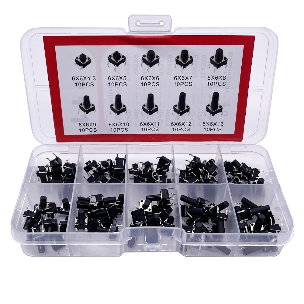 Lot De 5 Interrupteurs Tactiles SPST - 0.5 Cm X 0.5 Cm - Stock Paris