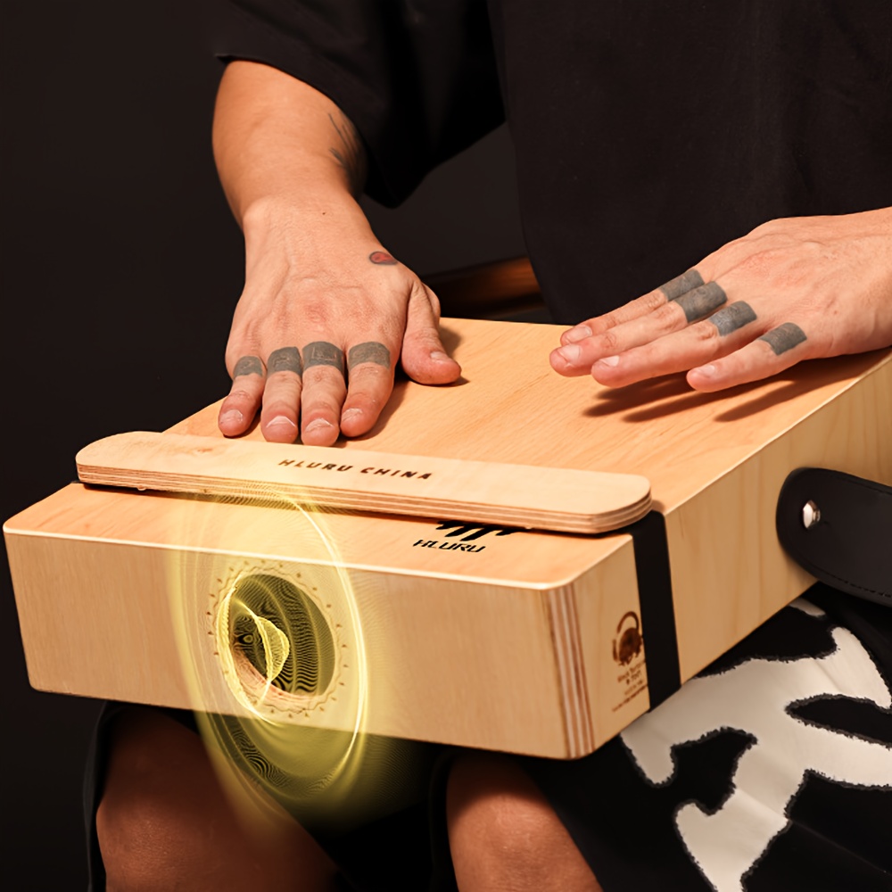 Hluru Travel Cajon Drum - Versatile Hand Percussion for Blues, Jazz & More - Durable Wooden Box with Snare Strings