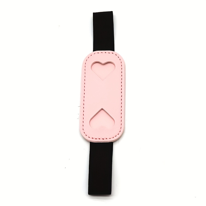 TEMU 1pc Pince à Stylo en Cuir PU Élastique de Cœur, Porte-Cahier, Insert pour Stylo, Accessoire Simple en Cuir PU pour Poche