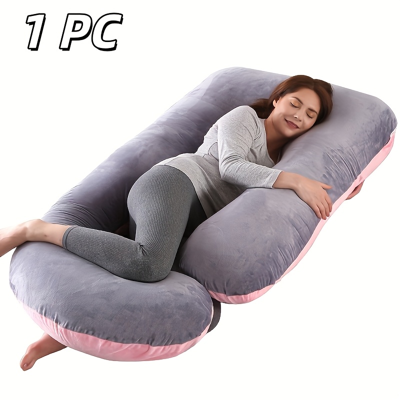 TEMU Oreillers de Grossesse et Maternité pour Dormir 62 Pouces de U, Oreiller de Corps pour Femmes Enceintes avec Housse en Velours Amovible et