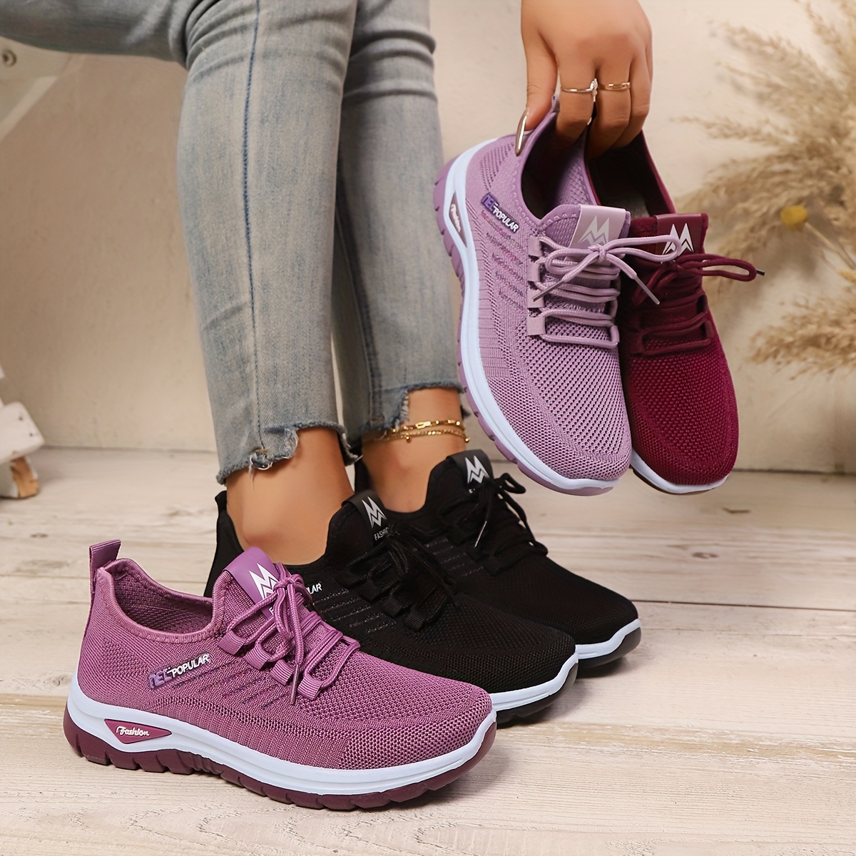 new womens casual sneakers for   featuring comfortable and breathable   pattern low top lace   with side logo suitable for outdoor activities running hiking and daily commuting