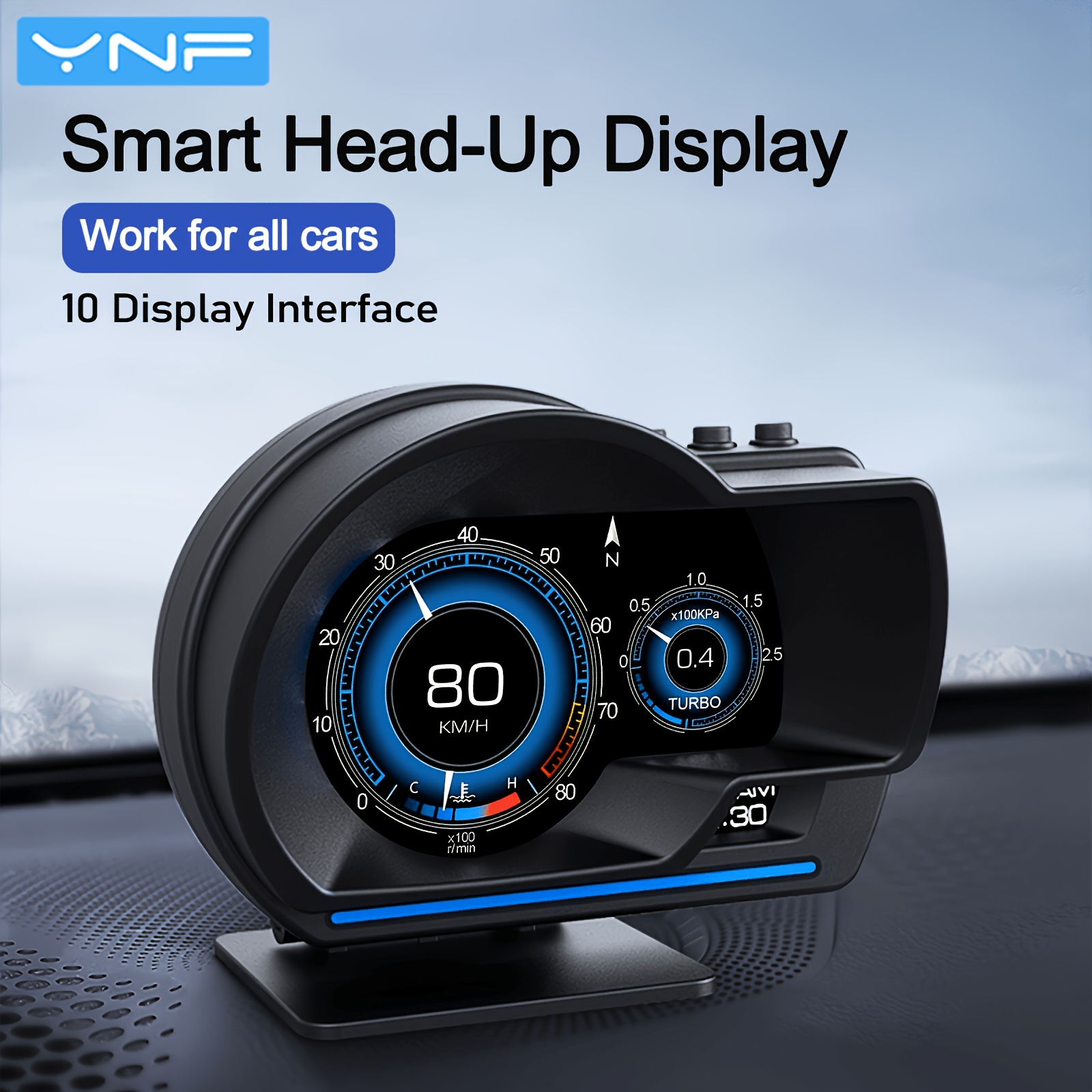 The Ynf -level Intelligent Car Computer, With Obd And Gps Dual , Can Perceive The Vehicle Condition, Measure Over 20pcs Of Data, Interaction In 12 Languages, And Multiple Types Of Alarms To Protect .