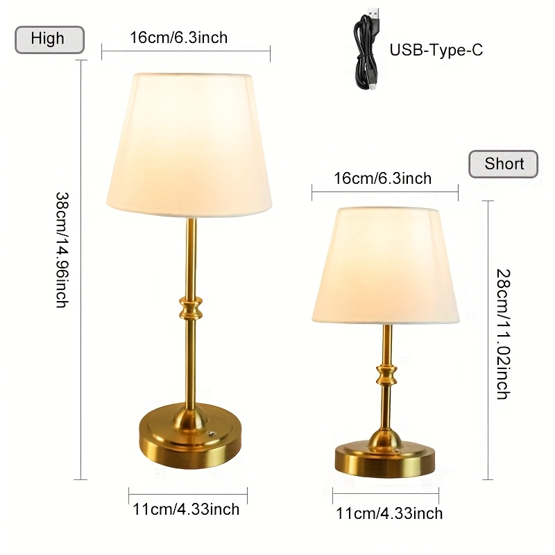 Portable Wireless LED Lamp with Touch Control & USB Charging