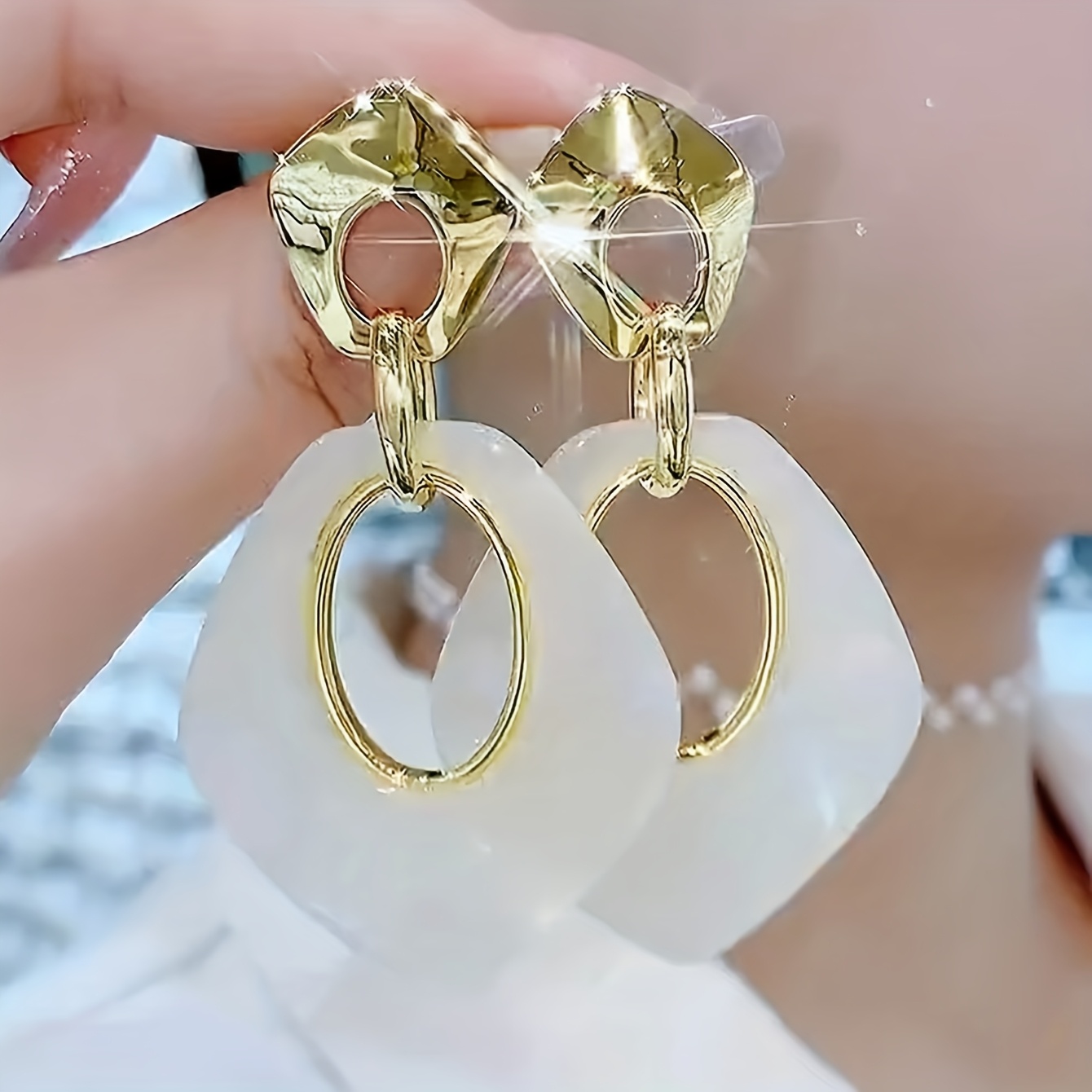 TEMU 1 Pair Of Easy, Personalized Temperament, Light Luxury, Elegant French High-end, Exaggerated Hong Kong Style, Retro , Women's Banquet Events,