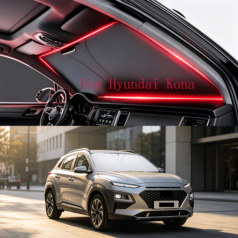 tétel kép hyundai kona 2008-2026-hoz napvédő első szélvédő belső szélvédő napellenző napellenző hűtő uv védelem fényvisszaverő, belső takaró