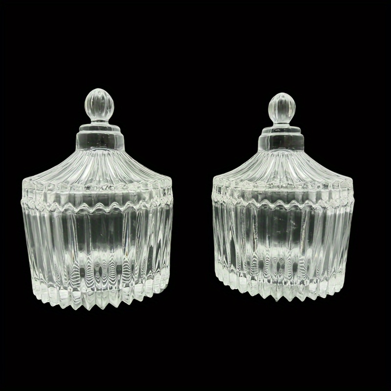 TEMU 2pcs Small Yurt Glass Candle Container With Lid Candle Holder