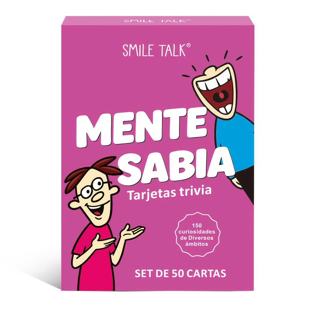 SMILE TALK Juego de cartas de competencia de conocimientos de español, un juego de mesa...