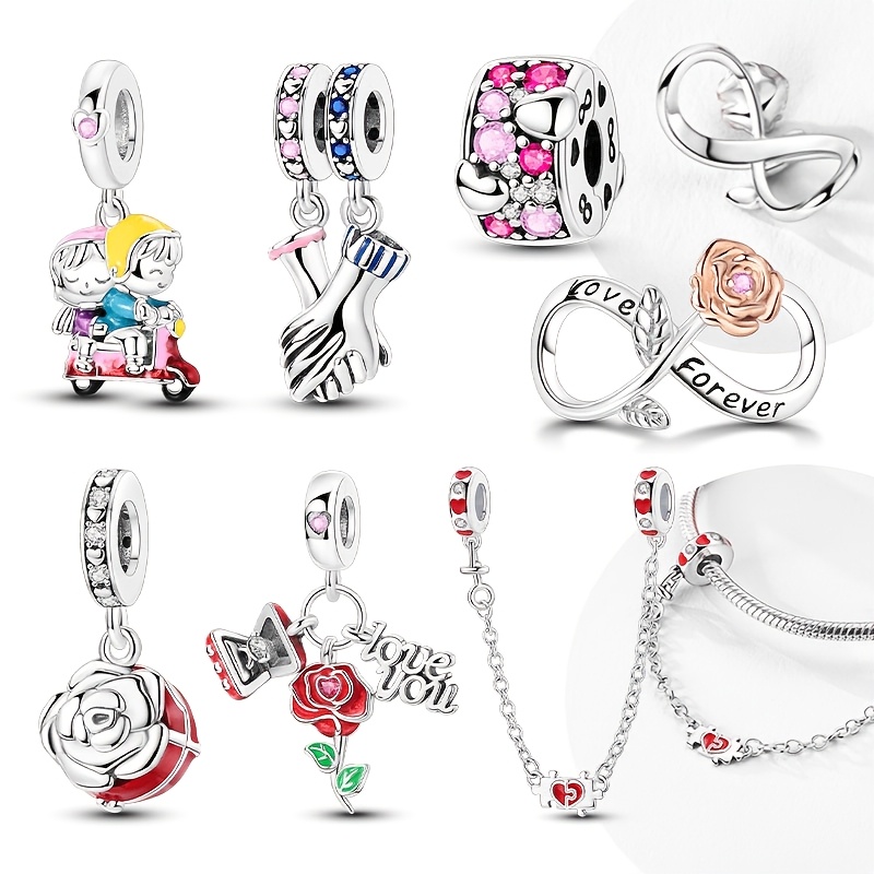 Valentine's Day Rose Love Hand In Hand Charm