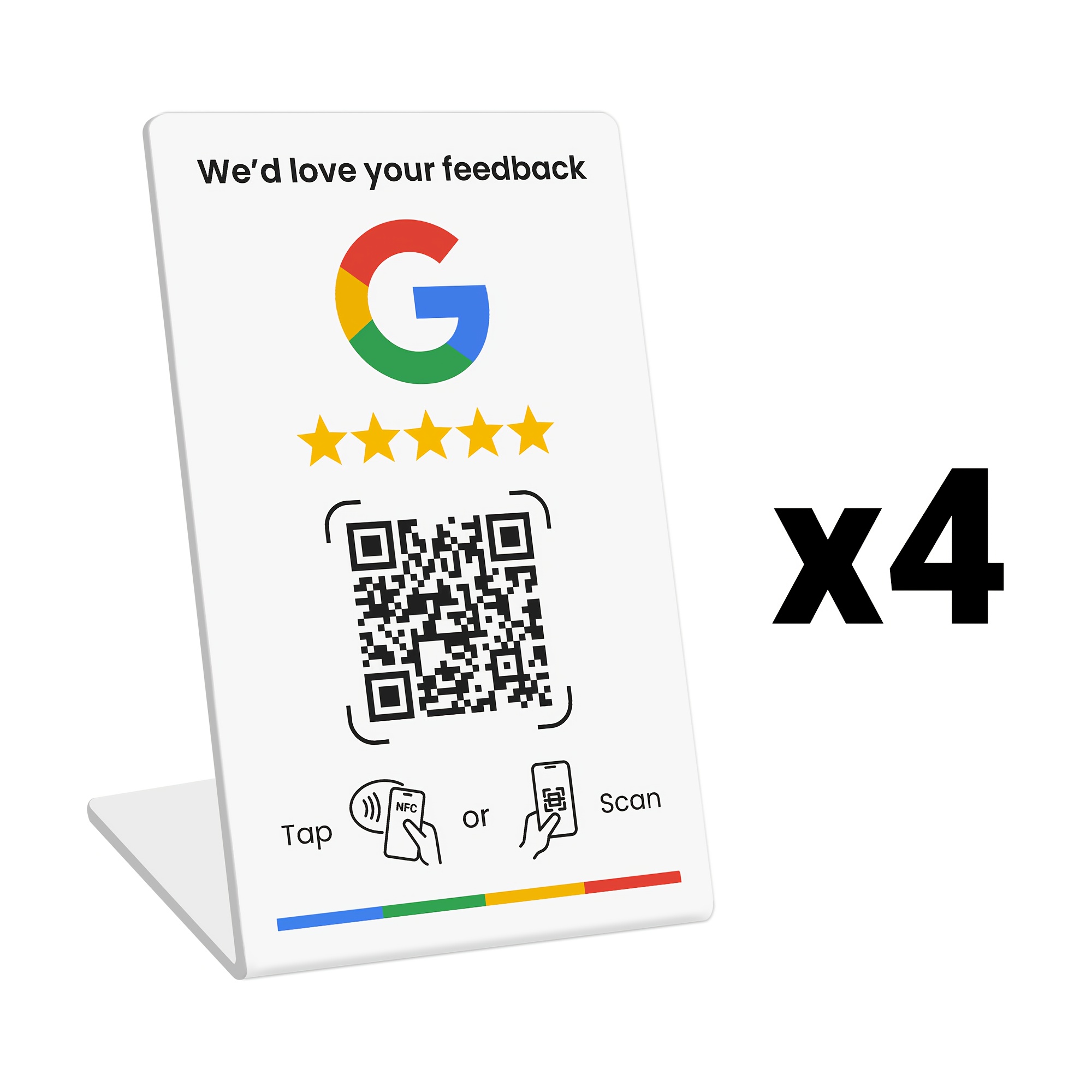 Image of Business Stand For Google Review | Nfc Tap & Dynamic | Easy Setup With Review | Required | Review Us On | Review Sign