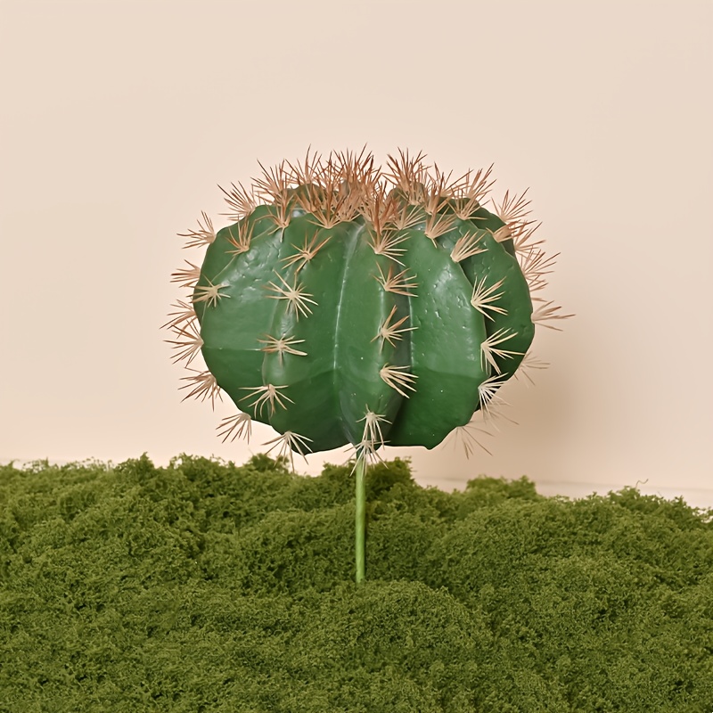 1 realistic spiky artificial round cactus plant - Temu