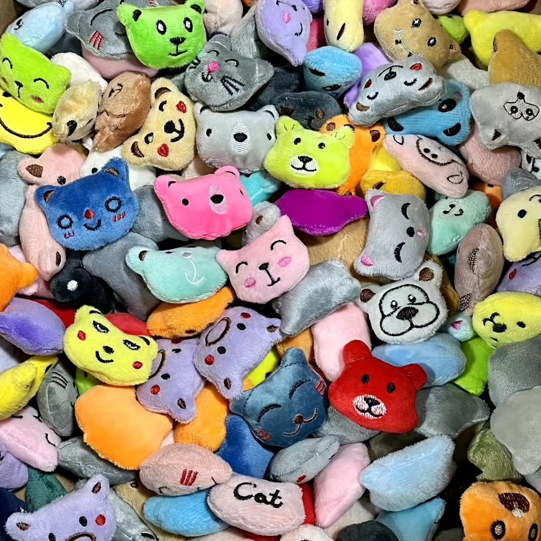 

10/30 Pack Cute Plush Chick, Bunny, Bear, Kitten Charms, Diy Craft Accessories, Fabric Patches For Bags, Shoes, Jewelry, Adhesive Backed, Polyester, Making Supplies