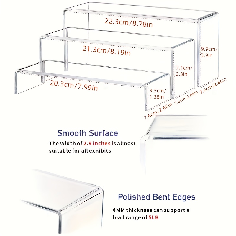 expositor acrílico transparente niveles perfumes zapatos Temu