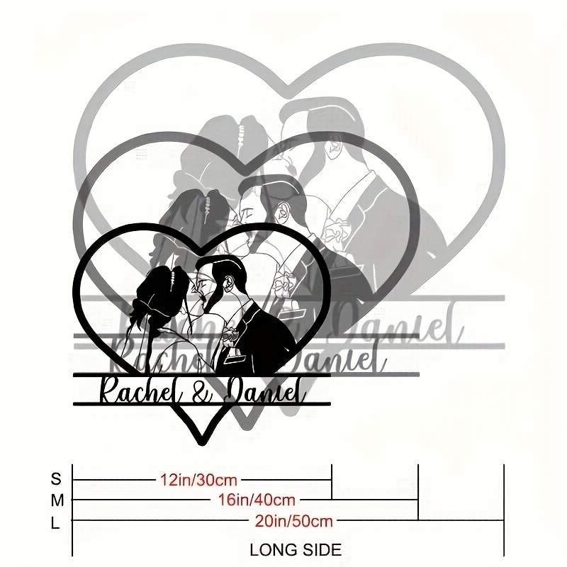 Customizable Heart-Shaped Metal Wall Sculpture - Personalized Love-Themed Art Decor for Bedroom, Ideal for Weddings, Valentine'S Day, Mother'S Day, Father'S Day, Thanksgiving, St. Patrick'S Day - Indoor Use, Metal Wall Art Decor