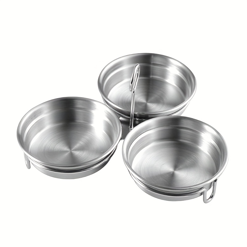 TEMU 3pcs Stainless Steel Steaming Egg Mold For Household Boiled Eggs, Poached Eggs, Breakfast Eggs, Flat Bottomed Model, And Healthy Eggs With