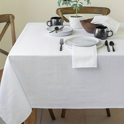 white rectangular tablecloth 140 x 200cm 1pc pure cotton fabric tablecloth rectangular tablecloth suitable for parties banquets dining birthdays weddings