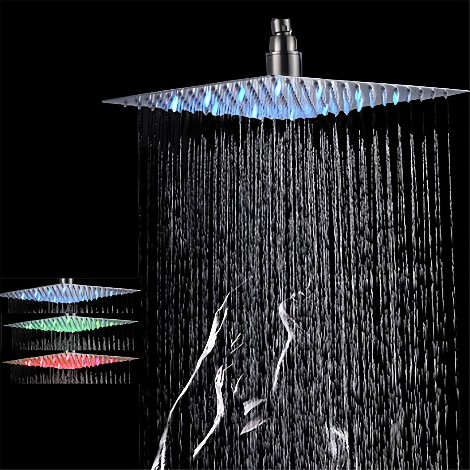 16-inch Rain Showerhead, Shower Faucet, Luxury Wide-coverage Shower Faucet, Overhead Showerhead, Square Stainless Steel Showerhead For Shower Use