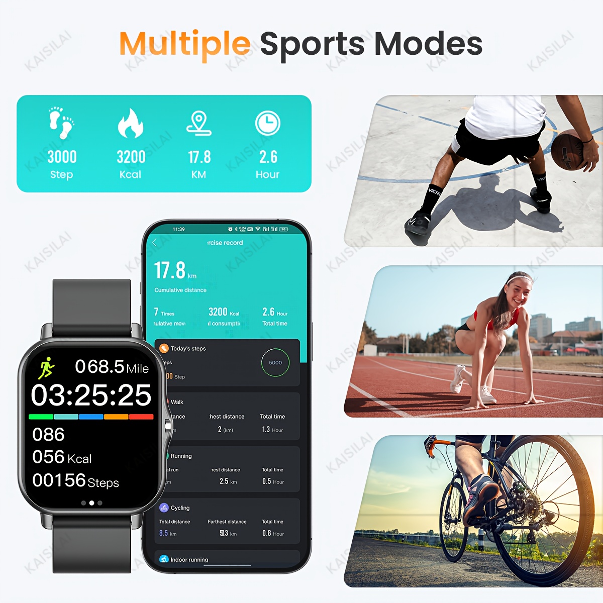 Hot's latest best-selling 1.83-inch high-definition full screen touch, Men's and Women's sports smartwatches, dial/answer calls, step by step Calorido sports mode distance tracking, call information prompt multifunctional smartwatch, suitable for iPhone and Android smartphones