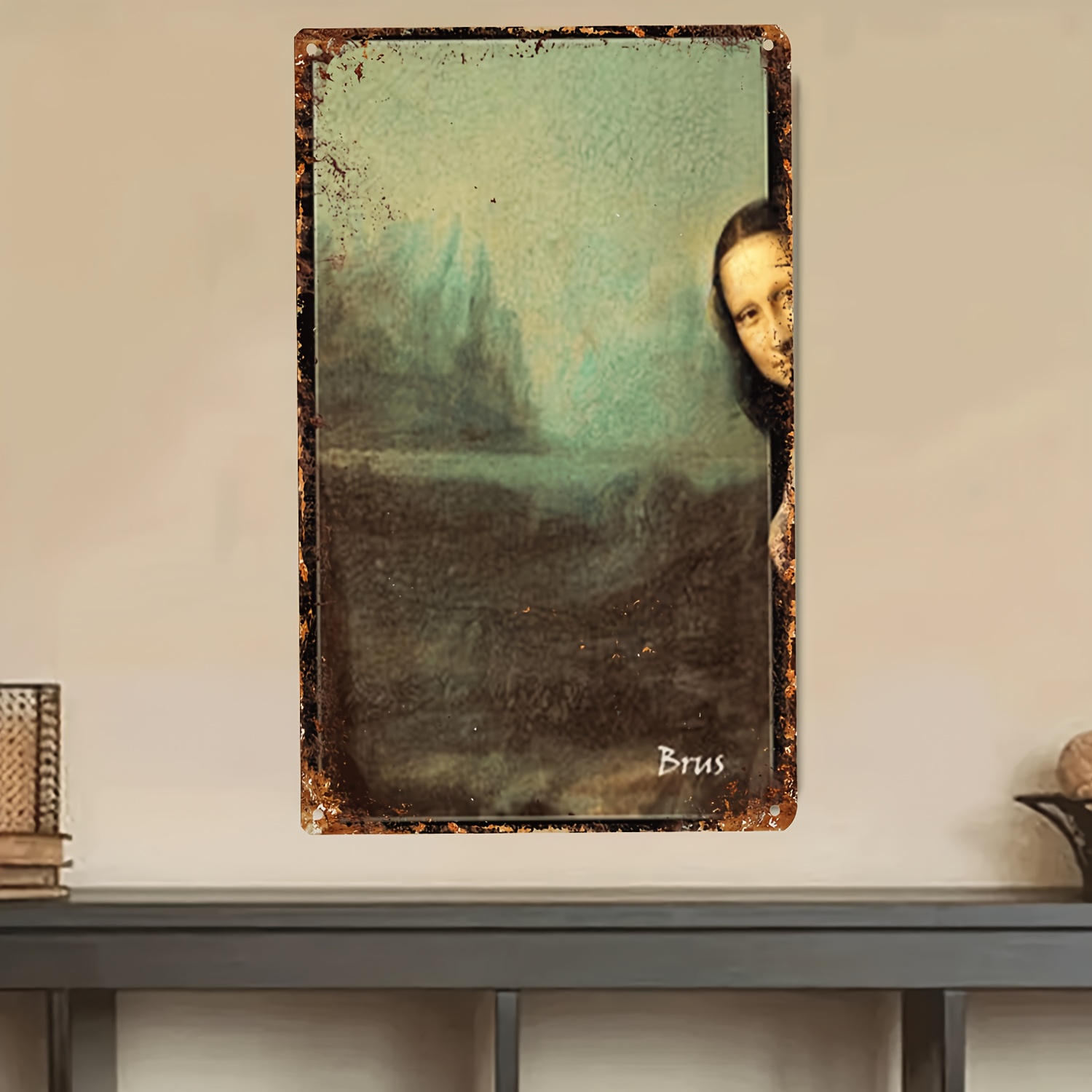 TEMU 2d Flat Vintage Rustic Retro Aluminum Plaque 12×8 Inch Waterproof Pre-drilled Durable Wall Art For Home Bar Indoor Outdoor Use
