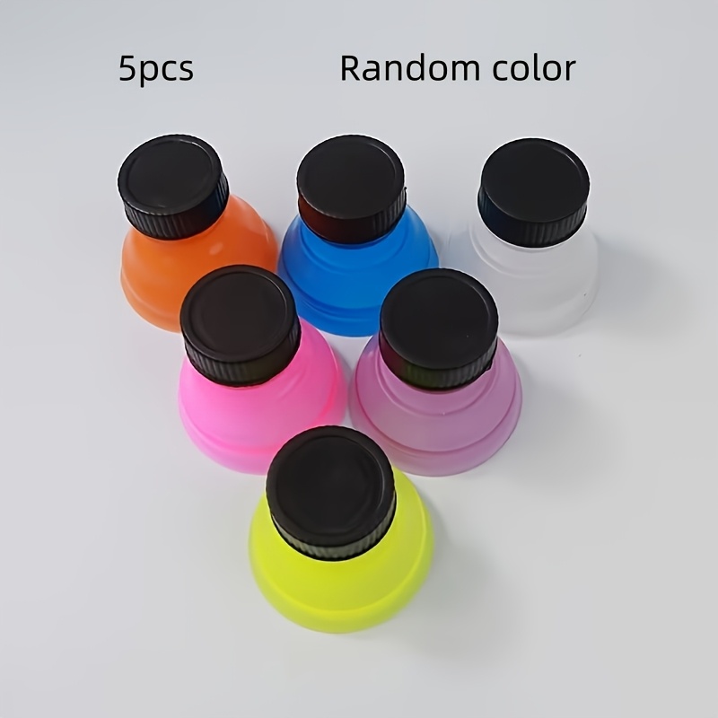 5pcs 5 Reusable Lid Sets - Durable Plastic Spill Proof Lid With Vibrant Colors, Suitable For , Beer, , Juice, And Tap Water - High Quality Personal Decoration For Picnics, (random Color)