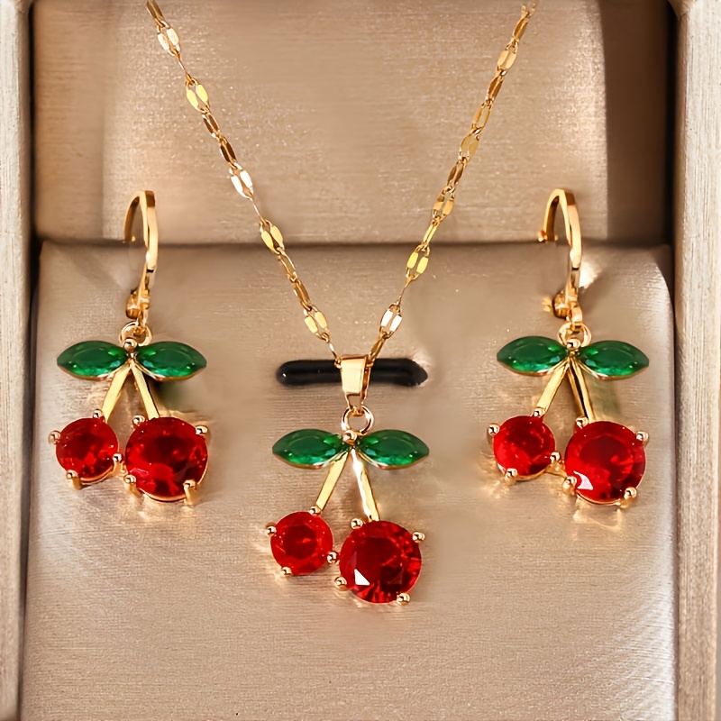 TEMU 3pcs Necklace And Earrings 2pcs Set, Exquisite Design, Light Luxury Elegant Fashion Trendy Jewelry Additions, Suitable For Gifting, Daily