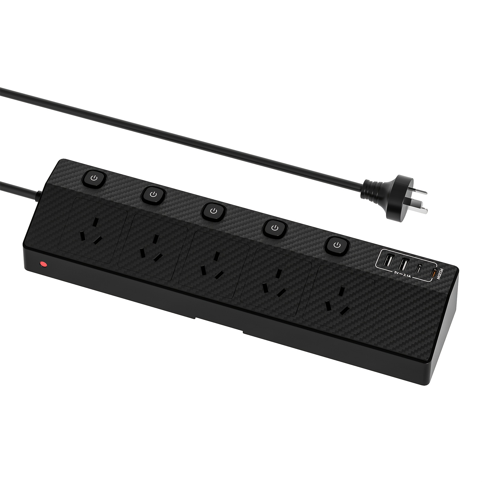 TEMU Socket, 3-way/ Ac Jack And 4usb/8usb Ports, Pd20wusb-c With 1.8-meter Extension Cable, Suitable For Home And Office Use