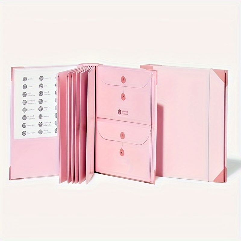 

in Case Missing" Manila Pocket Binder - Accordion File Organizer For Adults, English Text, Daily Office Supplies