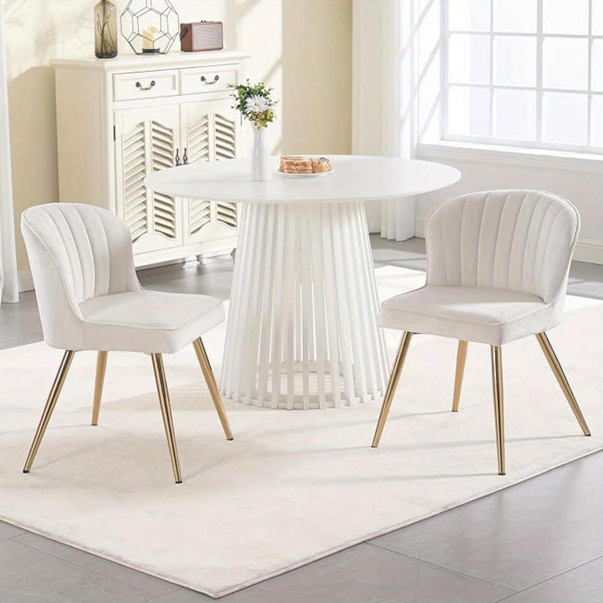 TEMU Set Of 2 Modern Kitchen Chairs With Shell Backrest For Dining Room, Living Room, Or Restaurant