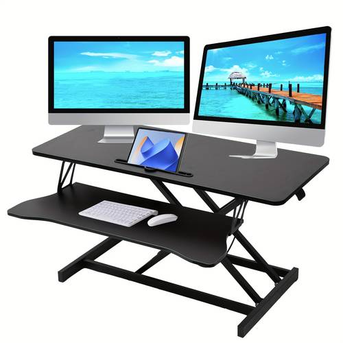 standing desk riser manual pneumatic spring stable iron standing desk converter laptop workstation standing desk attachment for home company