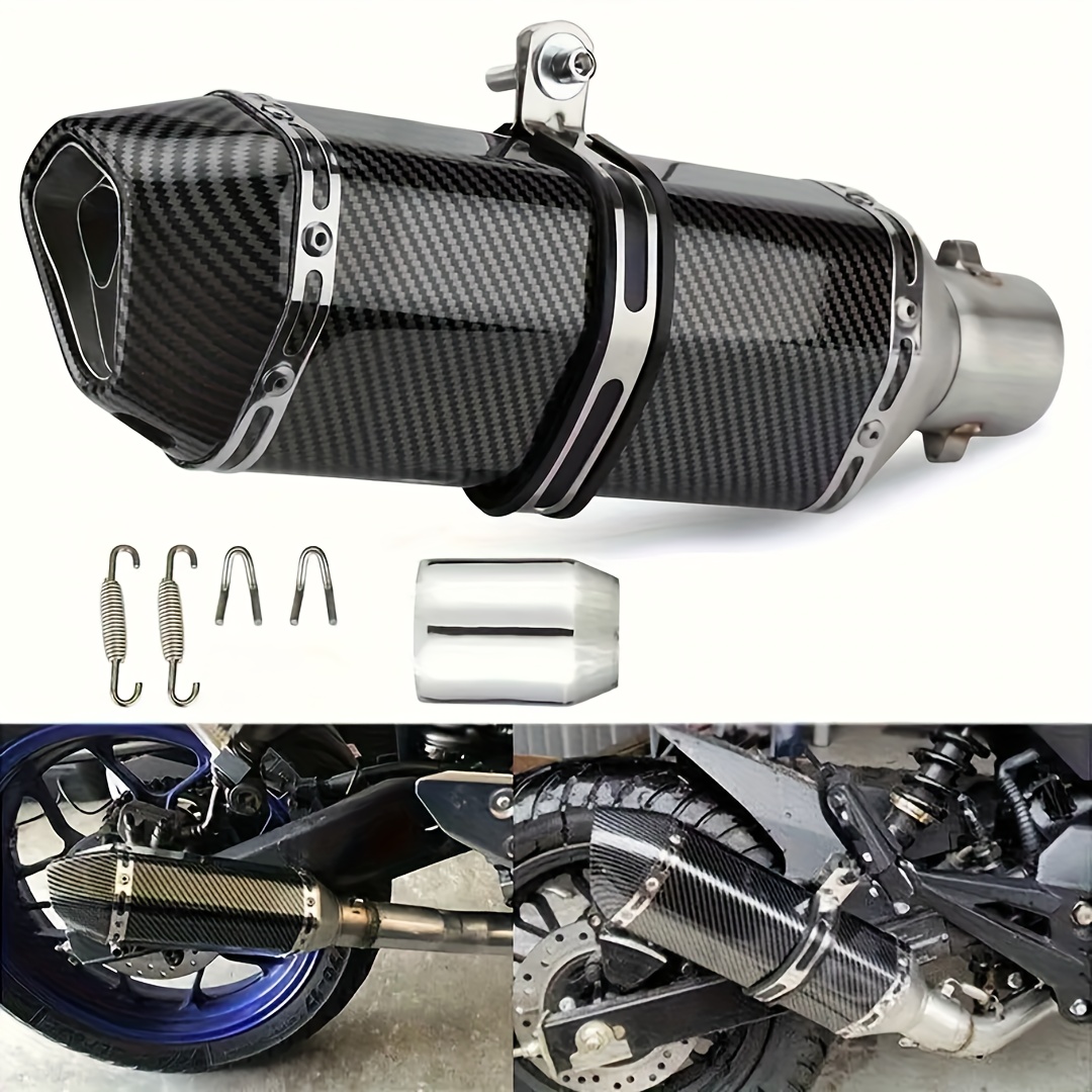 motorcycle exhaust pipe with   38 51mm interface carbon   construction compatible with 38mm 41mm 45mm 51mm models reduced backpressure   throttle     for sport motorcycles fit compatible