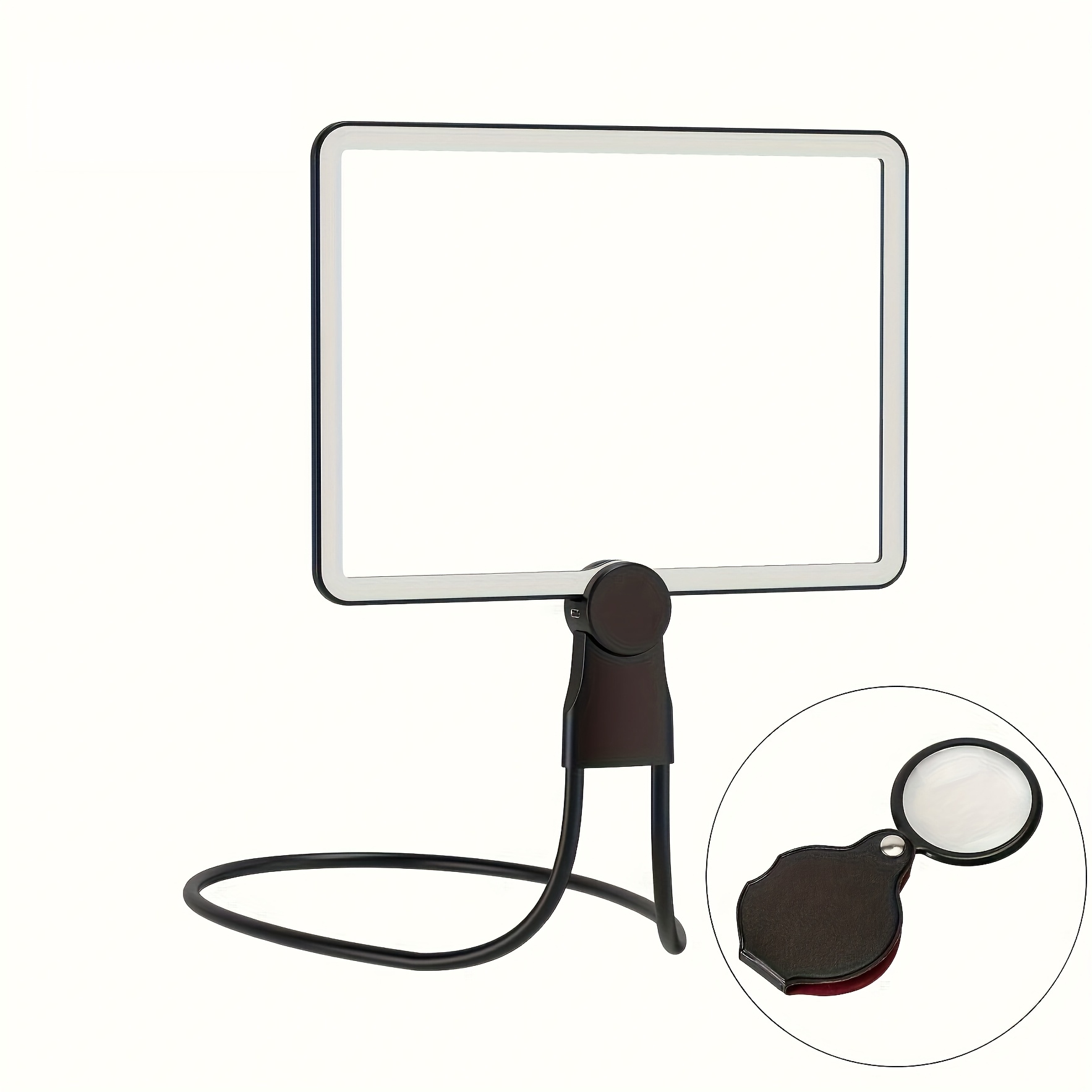 3-in-1 Neck Hanging Desktop Handheld Led 5x Magnifying Glass And Mini Folding Magnifier Set (2-pack), With Adjustable Light, Magnifier For Work Reading Crafts Carving Painting Embroidery
