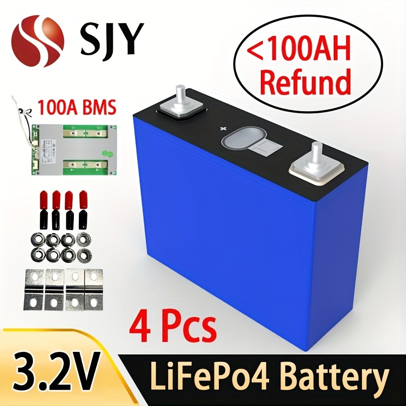 

Brand .2v Lifepo4 Battery 105ah 100ah Rechargeable Cells 100% Full Capacity For Van Rv Outdoor Solar System