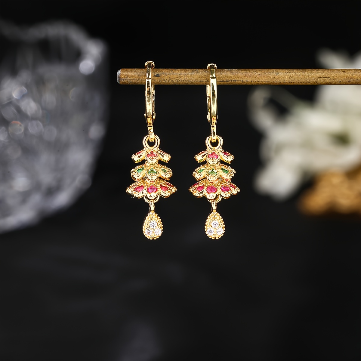 

1 Pair Of Cute Christmas Tree Fashion Earrings Christmas Gifts [golden]