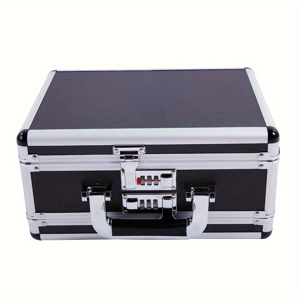 

Aluminum New Framed Locking Box Hard Storage Carry Case Black