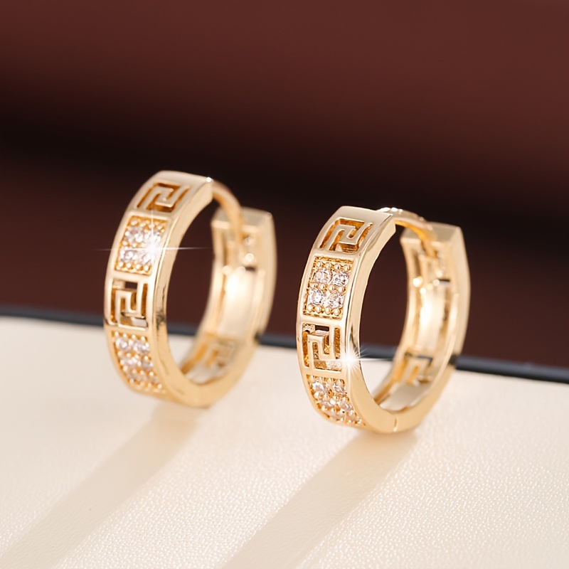 TEMU Fashionable Women' Earrings Inlaid With Synthetic Zirconia