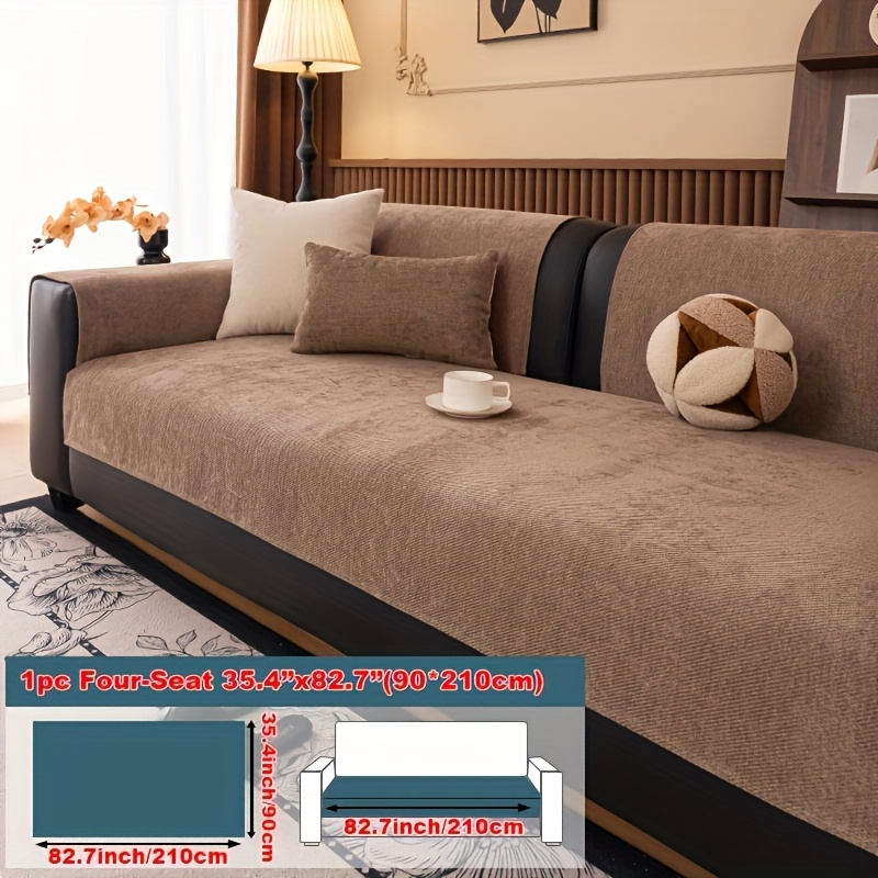 TEMU Elegant 1pc High-grammage Chenille Sofa Cover, Minimalist Starry Sky Pattern, Non-slip And Scratch-resistant Sofa Protector, Suitable For Home