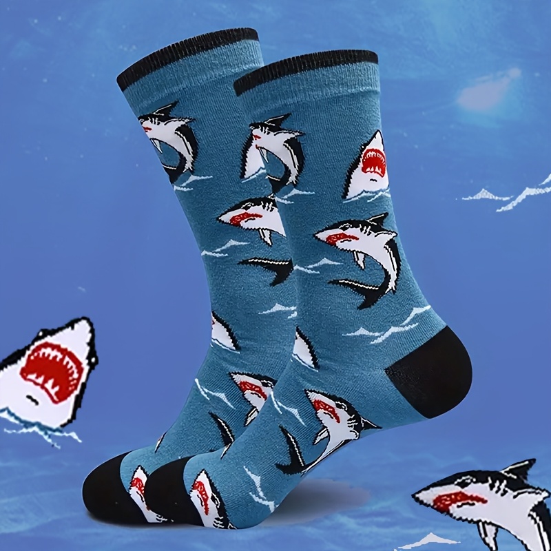 1/5-pair Unisex Trendy Fashion Cartoon Warm Mid-calf Socks, Sports Socks