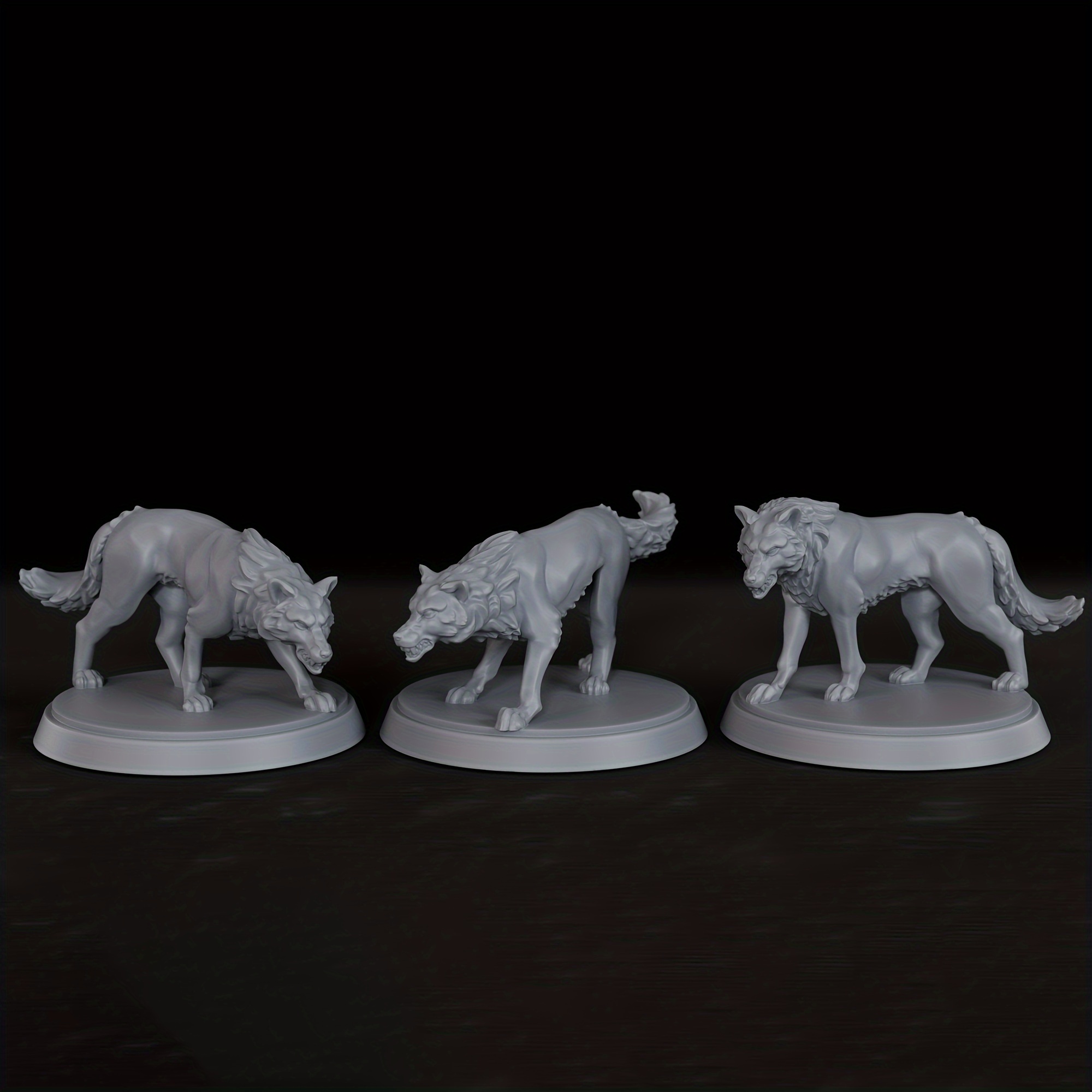 25mm Ttrpg Tabletop Gaming Miniatures Creature Wolf Pack Minis 3pcs Great Rpg Role Playing Board Game Gift For Gaming Enthusiasts To Desktop Games