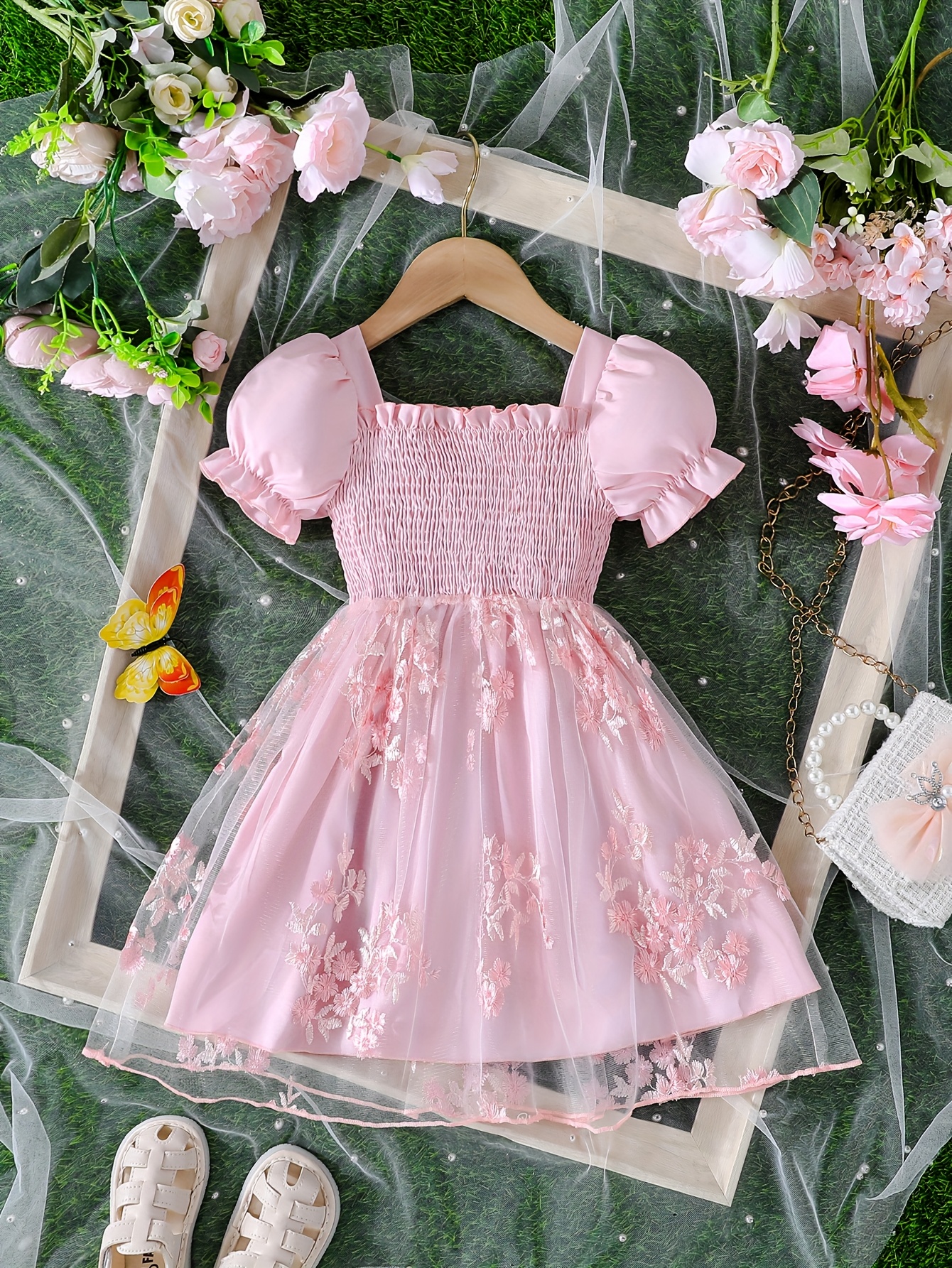 white christmas dresses Breezy Loose Fit Smock Dress with Pockets main image 1