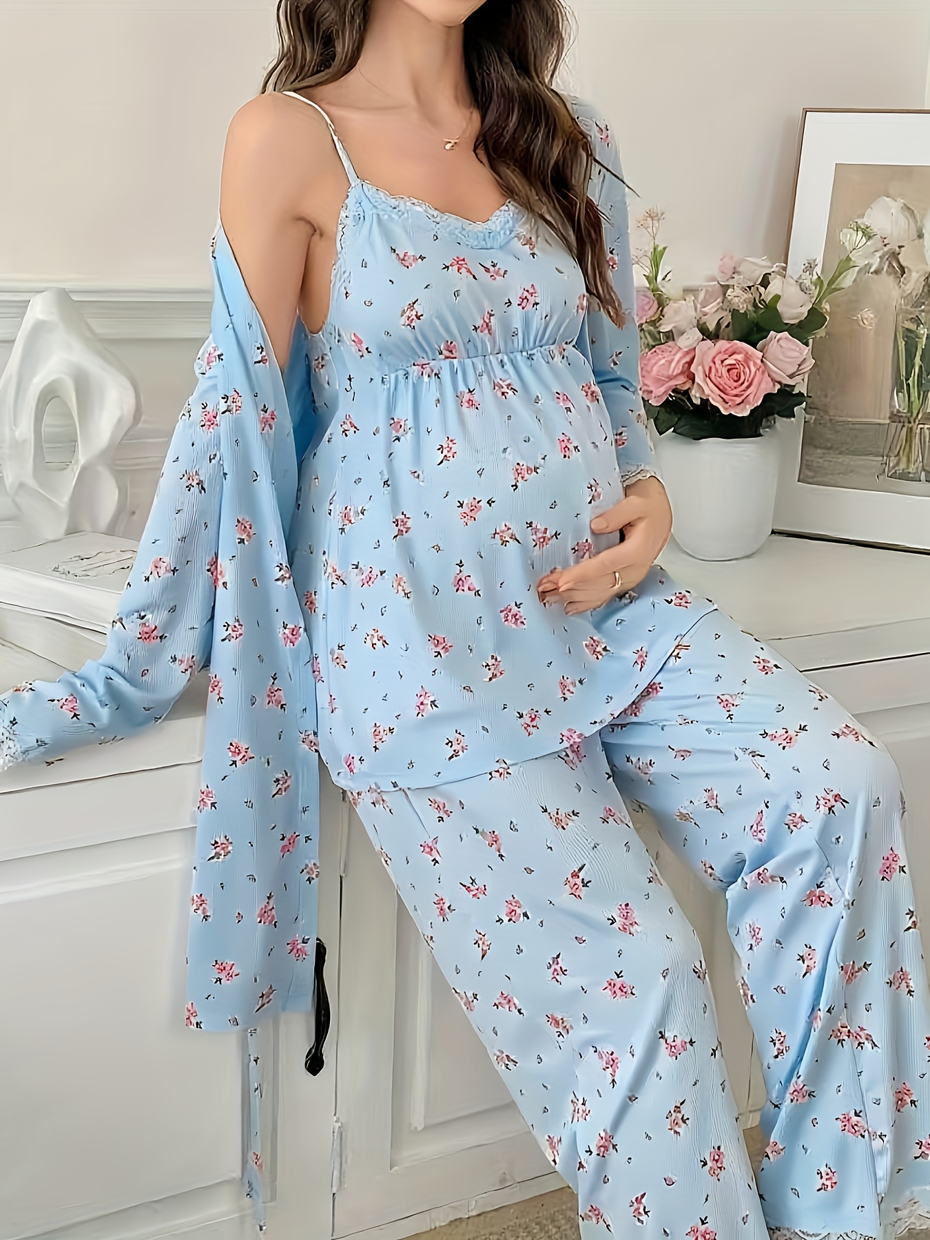 ensemble pyjama maternité pièces débardeur dentelle Temu