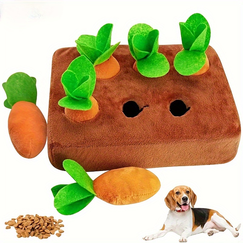 

Interactive Plush Carrot Pulling Dog Toy With 6pcs/8pcs Carrots, Bite-resistant Fabric Chew Toy For Small To Medium Dogs And Cats, Training And Exercise Supply