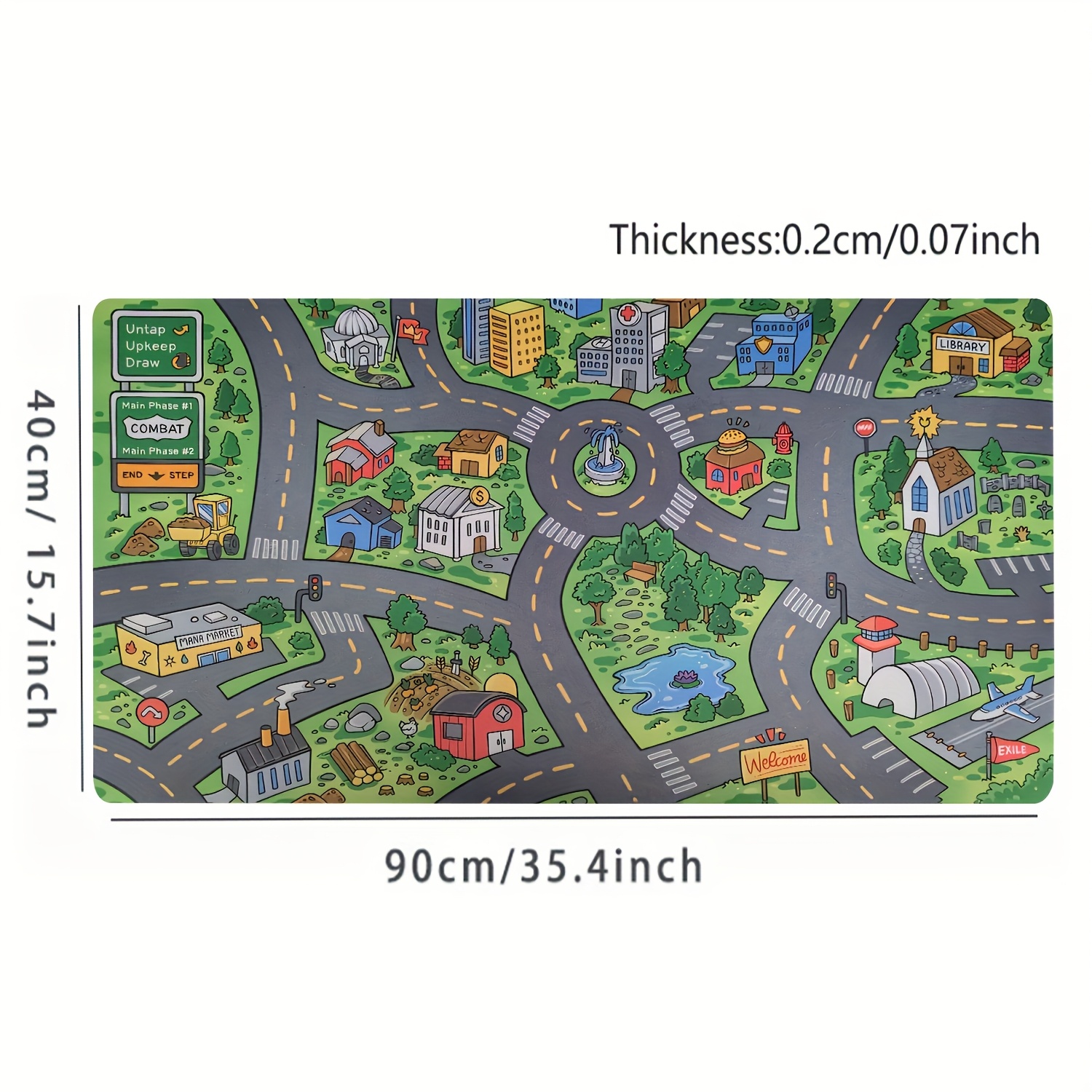 1pc Street Large Mouse Pad - Desk Mat With Stitched Edges, Non-slip Rubber Base, Vibrant For Office And Home Setup