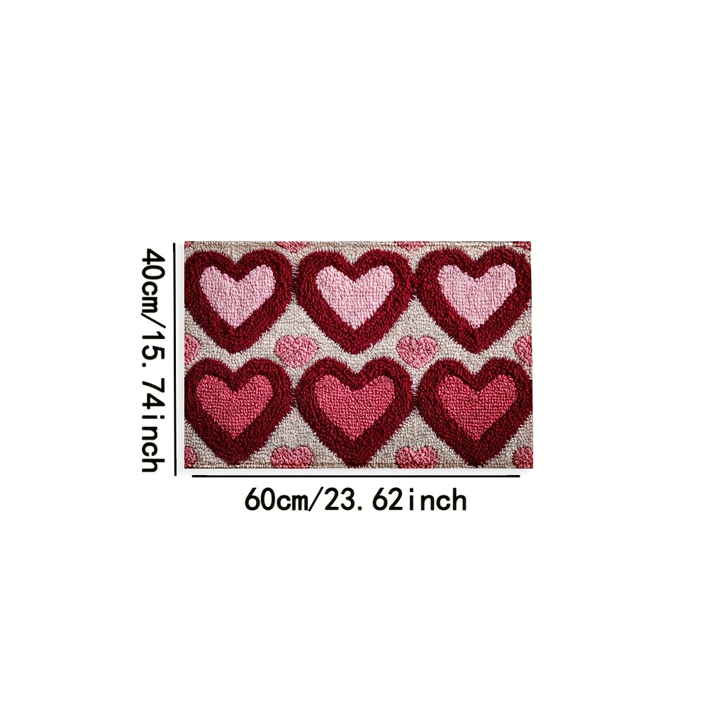 TEMU Valentine's Day Microfiber Mat - Anti-slip, Quick-dry & Absorbent Bathroom Rug, Soft Cashmere, Home Decor & Holiday Gifts