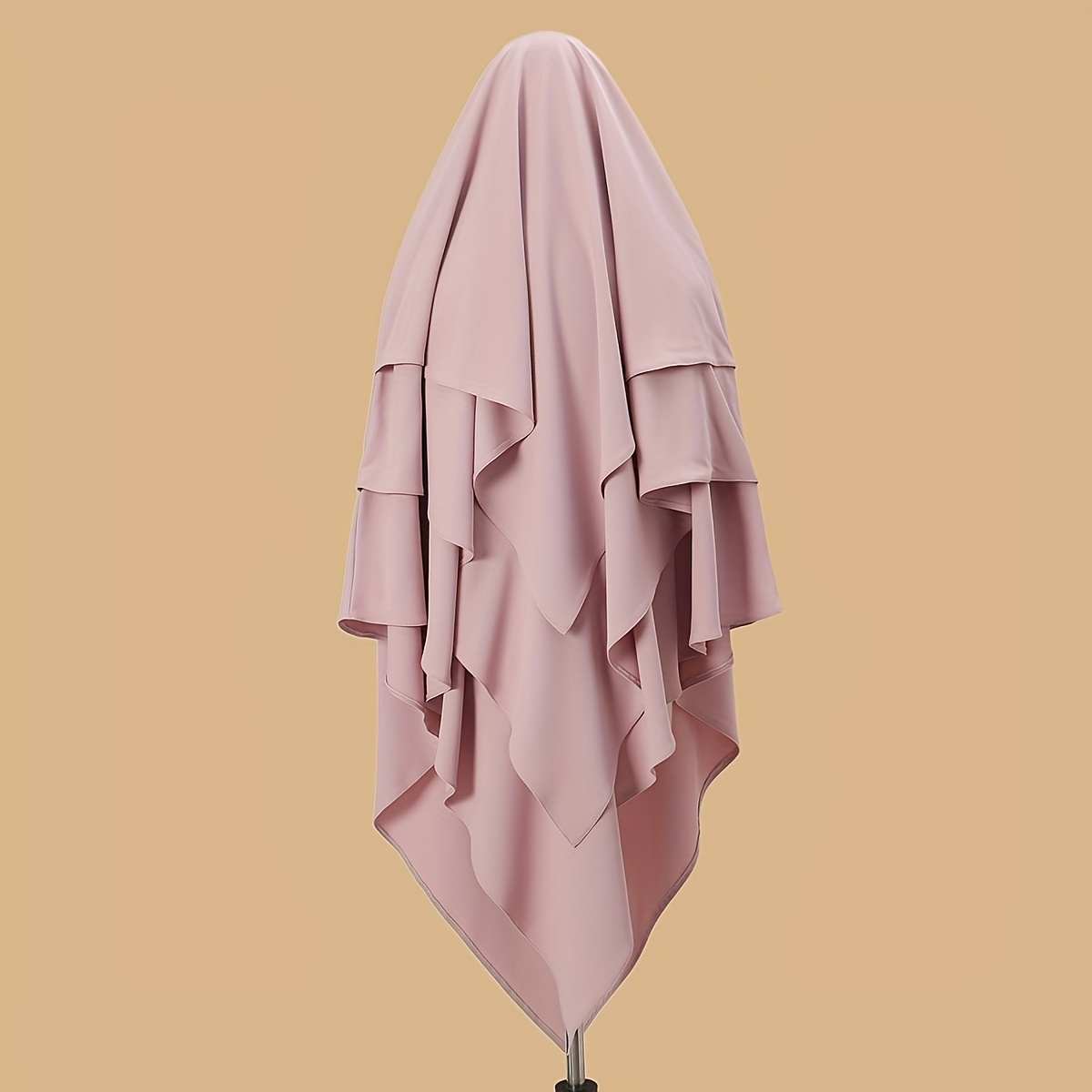 1 3pcs muslim solid color khimar headscarf three thin windproof headscarf elegant style headscarf cape