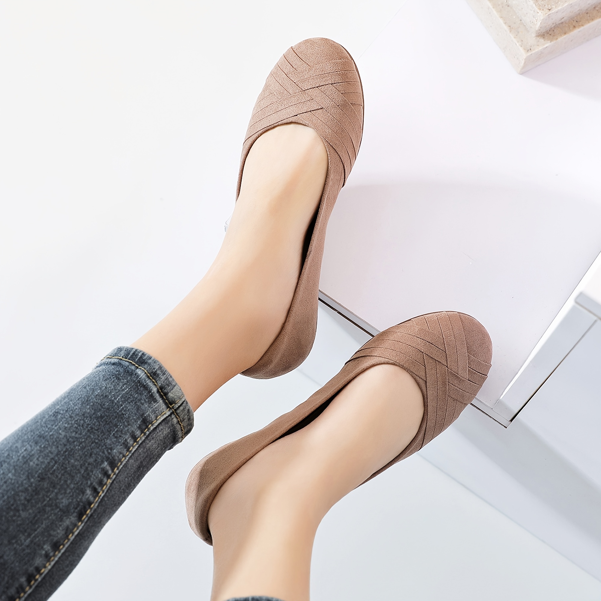 womens wide width flats shoes dressy round toe cute plus Temu