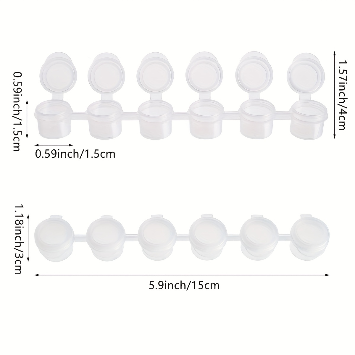 E-shop 600 Farbdosen, 2ml / 0.07oz, 6 verbundene leere Farbkartons, geeignet für Schüler, Handarbeit, Schul-Kunstfest-Projekt