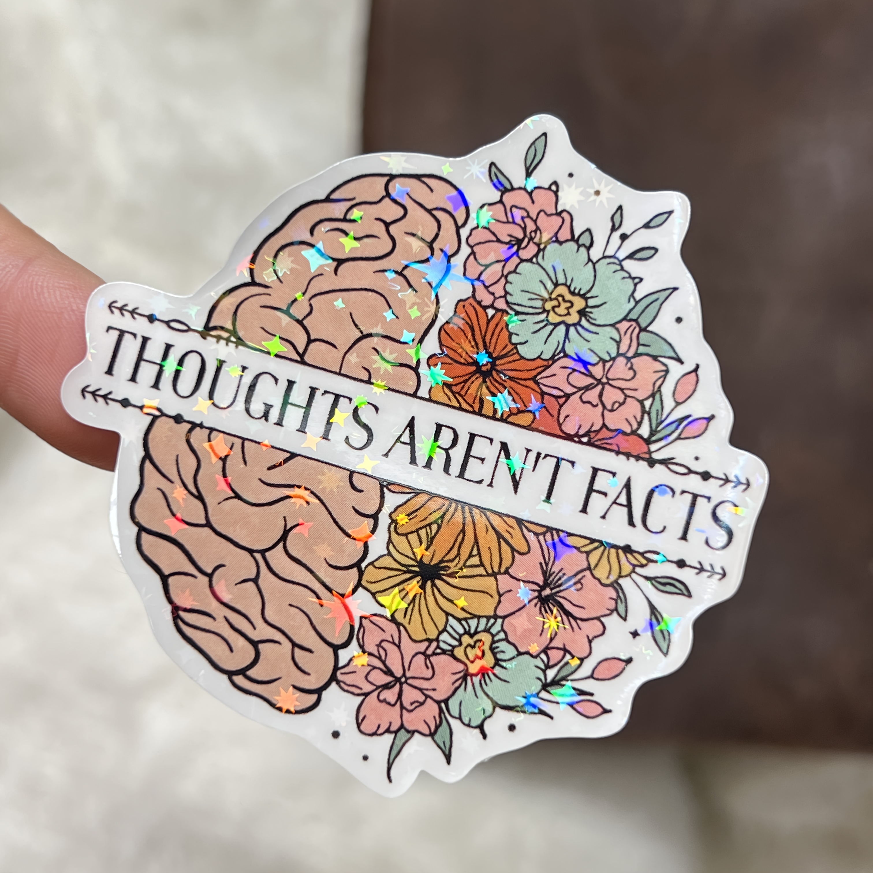 Are Not Facts Sticker, Mental Health & Recovery Sticker, Cbt Cognitive Behavioral Floral Die-cut Vinyl Decal