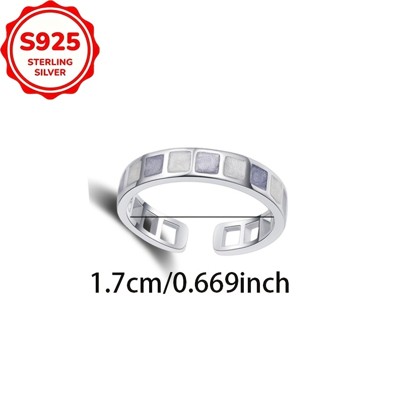 S925 Silver Adjustable Square Zirconia Ring — Valentine's Gift