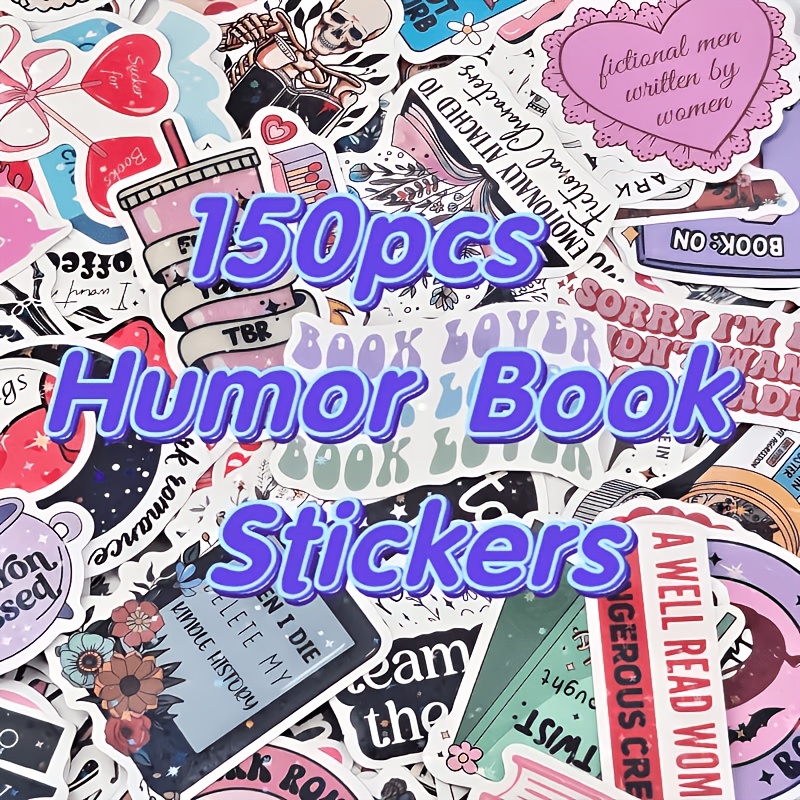 150 humorous book themed stickers designed for book lovers featuring fun reading     vinyl stickers are   journals and scrapbooks making them an ideal gift for book enthusiasts and reading  