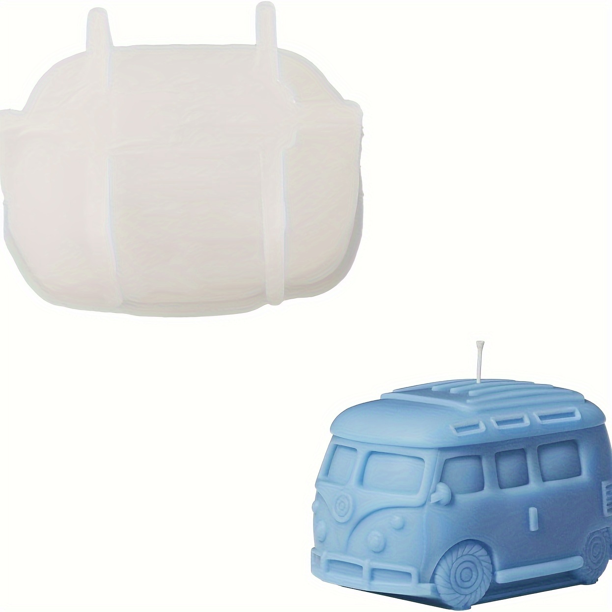 

Moule en silicone pour bougie en forme de bus, moule en silicone pour voiture.