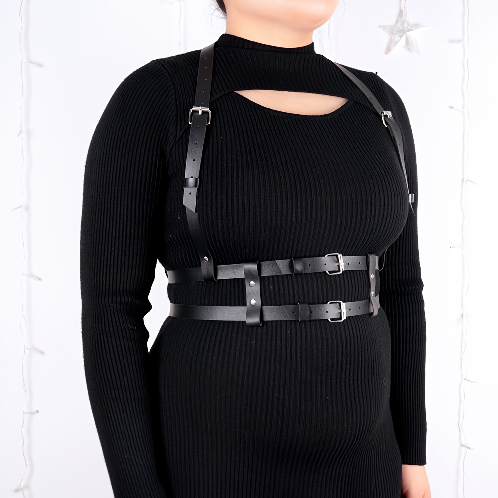 Women's Harness Belt Street Punk Style with Rivet Detail, Plus Size